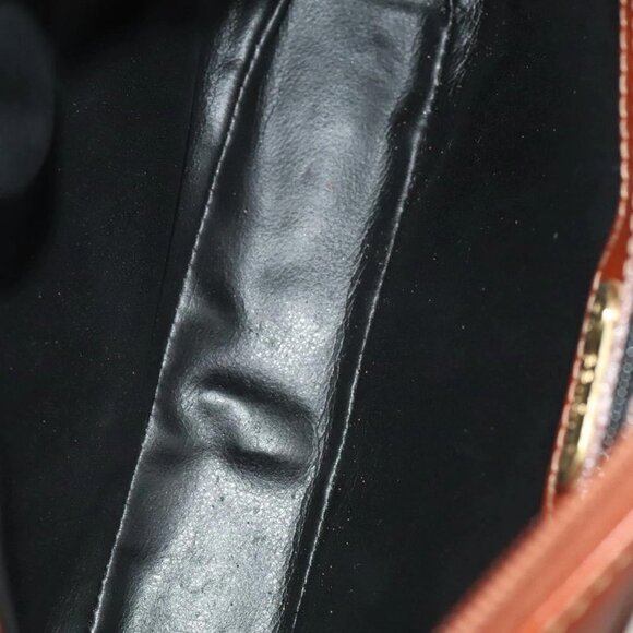 FENDI Pecan Canvas Shoulder Bag Coated Canvas Black Brown gold Auth 138323 - Picture 11 of 16